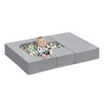 thumbnail image 3 of 56" Navy Blue Kids Play Sofa - 8-Piece Modular Convertible Couch for Playroom & Bedroom, 3 of 8