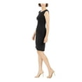 thumbnail image 3 of Jessica Howard Womens Petites Draped Short Party Dress Black 6P, 3 of 3