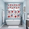 thumbnail image 4 of Independence Day Kitchen Curtains Valances and Tiers Set of 3 4th of July Patriotic American Flag Red Blue Star Tier Curtains and Valance with Rod Pocket for Small Windows, 27.5"x36", 4 of 9