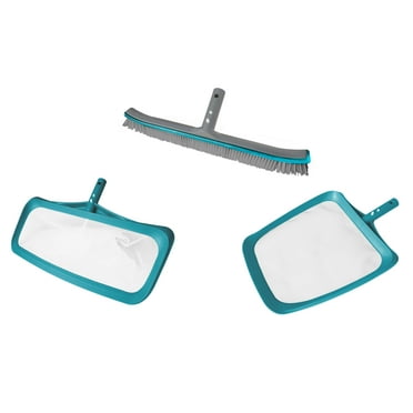 Mainstays 3PC Maintenance Pool Kit Include Brush with Aluminum Back, Skimmer and Rake