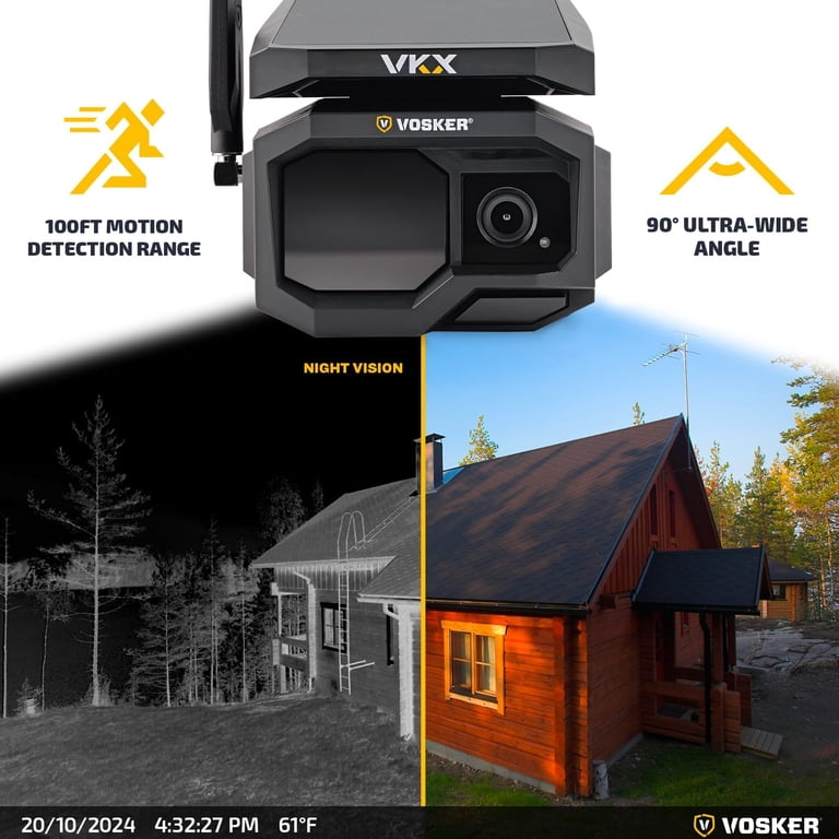 VOSKER VKX Solar 4G-LTE Outdoor Cellular Security Camera, SIM