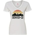 thumbnail image 3 of Inktastic Denver Colorado Skyline Vintage Women's V-Neck T-Shirt, 3 of 5