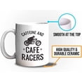 thumbnail image 5 of Motorcyclist Coffee Mug 11oz White - Caffeine And Cafe Racers - Funny Biker Dad Grandpa Motorcycle Rider Vintage Retro, 5 of 7