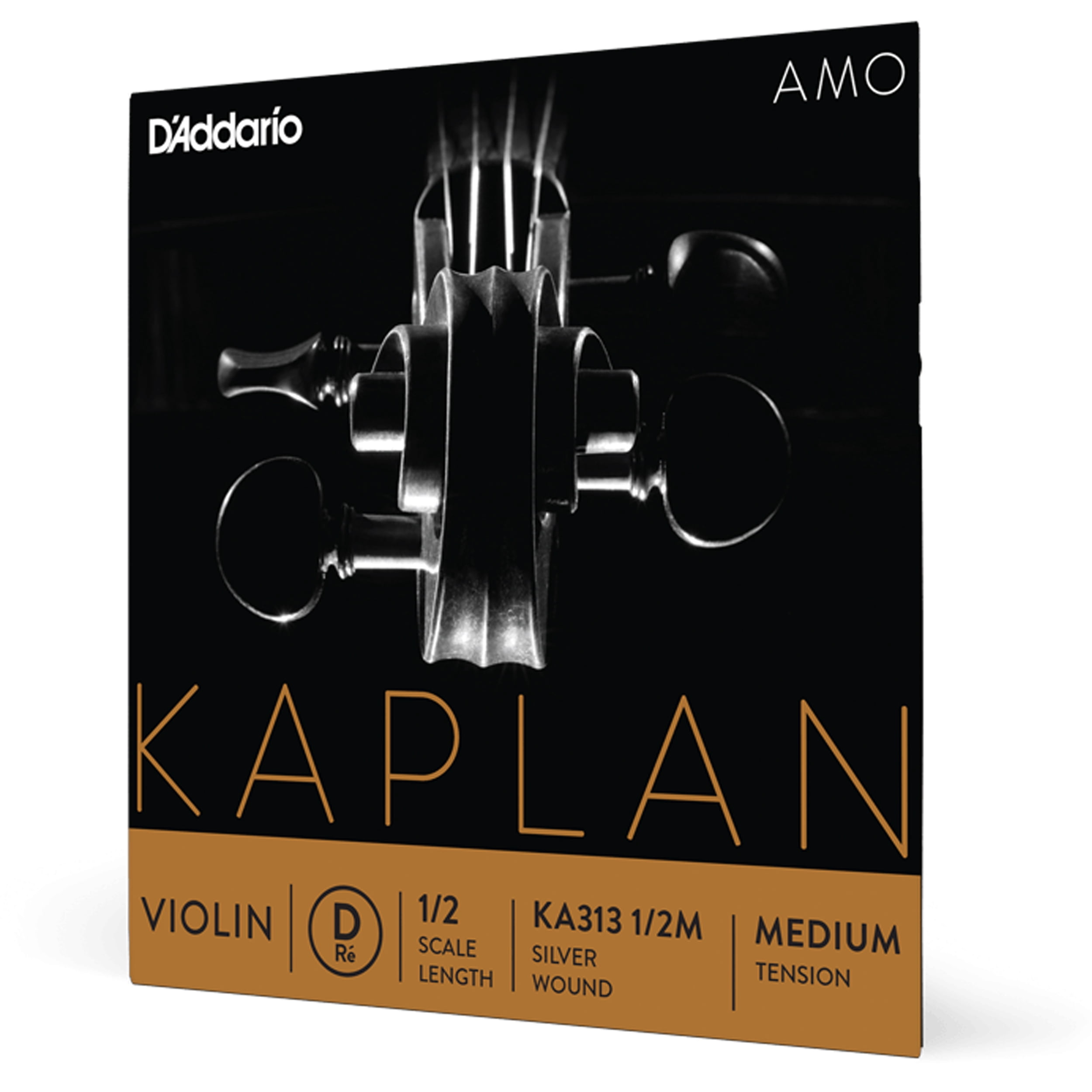 D'Addario Kaplan Amo Violin D String, 1/2 Scale, Medium Tension
