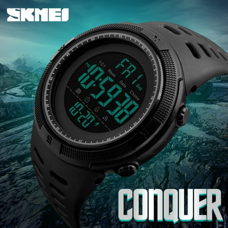 SKMEI Men Sports Watches Countdown Double Time Watch Alarm Chronograph Digital Wristwatches 50M Waterproof Relogio Masculino