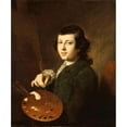 thumbnail image 2 of Henry Benbridge 12x14 Black Ornate Wood Framed Double Matted Museum Art Print Titled: Portrait of an Artist (ca. 1765), 2 of 5