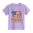 thumbnail image 4 of Toddler Kids Girls USA 250th Anniversary T Shirt Cute Patriotic American Flag Print Short Sleeve Tops Lightweight Casual Tee for 1776-2026 America 250 Years Gibobby,7-8 Years,Purple, 4 of 5