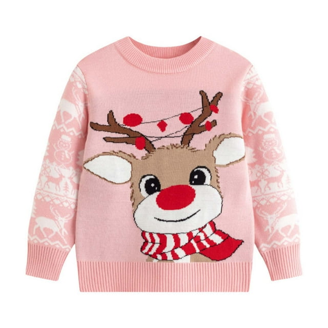 Zshosam Chandail de Noël pour Tout-Petit Garçon Chandails pour Garçons Chandail à Col Rond pour Enfants à Manches Longues en Tricot Chandail à Enfiler Taille 2T 3T,(Rouge 2-3 Ans)
