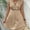 Khaki, variant on Women's Boho Chic Crochet V-Neck Dress Fly sleeve short sleeve with Lace Trim Party Dress, Regular Fit for Spring/Summer Weddings & Casual Outings