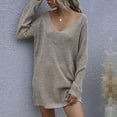 thumbnail image 2 of JINMGG V Neck Sweaters for Women Fall Winter Clearance,Women's Long Sleeve Solid Color Knitted Loose V Neck Sweater, 2 of 6