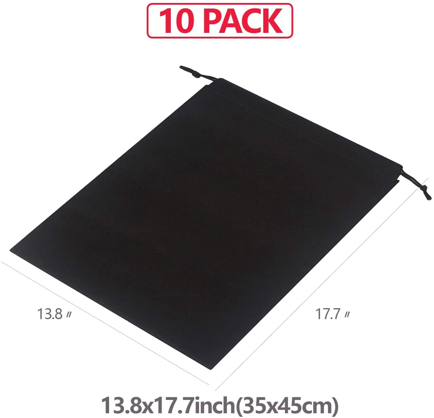 Set of 10 Jumbo Shoe Bags for Travel Non-Woven with Rope for Men and Women Large Shoes Pouch Storage Packing Organizers