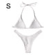 thumbnail image 4 of Sonducket Bañador Push Up para mujer, bañador de playa de Color sólido, correas ajustables para buceo al aire libre, baño, fiesta en la Traje de baño Blanco S, 4 of 6