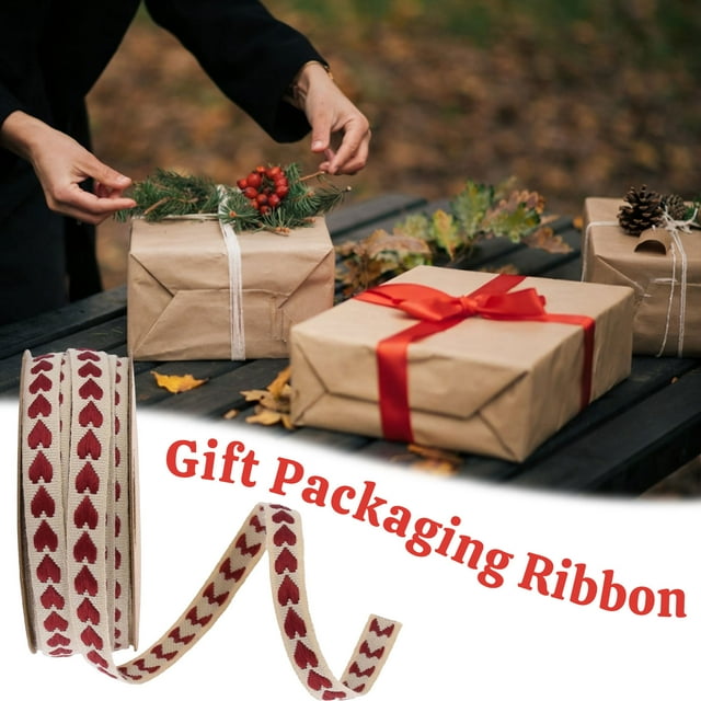 Fridja Christmas Party Decorations Heart-shaped Ribbon Flower Gift Wrapping Rope Garden Decoration Ribbon