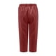 thumbnail image 4 of ICHUANYI ClearanceWomen Casual Solid Cotton Linen Drawstring Elastic Waist Wide Leg Pants Cropped Trousers(Wine, XXL) ICHUANYI WER20232080505688, 4 of 5