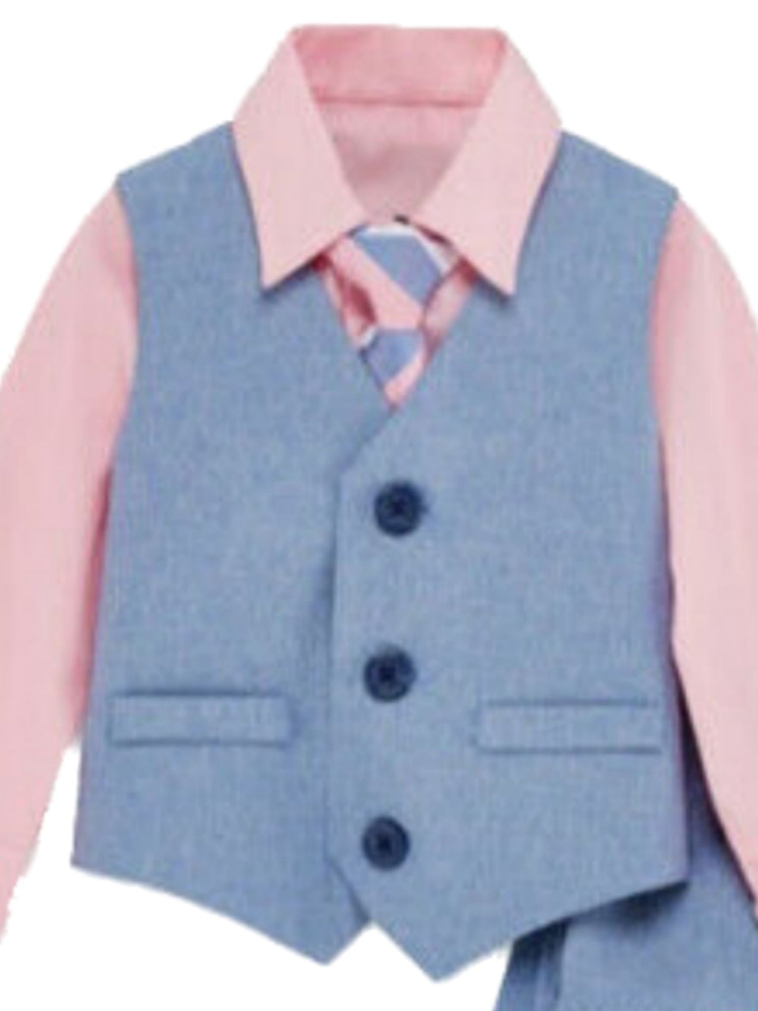 Light blue Baby Blue boys pinstripe vest 4 piece set formal suit easter all  size