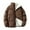Coffee, variant on Mens Winter Plus Size Solid Color Zipper Pocket Collar Thick Warm Cotton Padded Jacket Hoodless Coat Thick Coat