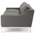 thumbnail image 3 of Contemporary Modern Urban Designer Living Room Lounge Club Lobby Sofa, Leather, Grey Gray, 3 of 8