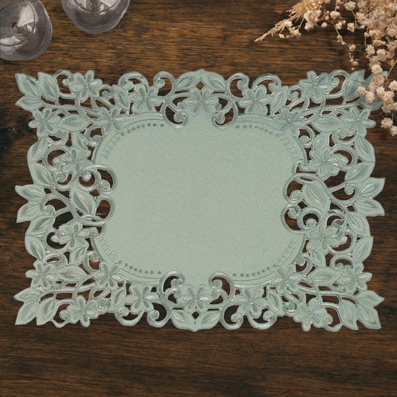 Placemats Set of 6 for Dining Table, Dark Gray Table Linen, 14x20 inches Rectangle - The Alvina Collection - Home Decor