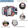 thumbnail image 3 of FORMRS Unisex School Backpack 17" Student Travel Bag with Laptop Compartment, Colorful Art Leaves Pattern, 3 of 7