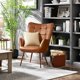 thumbnail image 3 of Faux Leather Wingback Accent Chair, Tan Living Room Furniture, Chair Living Room, Comfortable, Simple Aesthetic, Bedroom My Lux Decor Round, 3 of 7