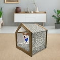 thumbnail image 3 of Bamboo Print Pet House, Japanese Nature Spa Theme Dark Abstract Stem Reed Silhouettes, Outdoor & Indoor Portable Dog Kennel with Pillow and Cover, 5 Sizes, Charcoal Grey and Cream, by Ambesonne, 3 of 5