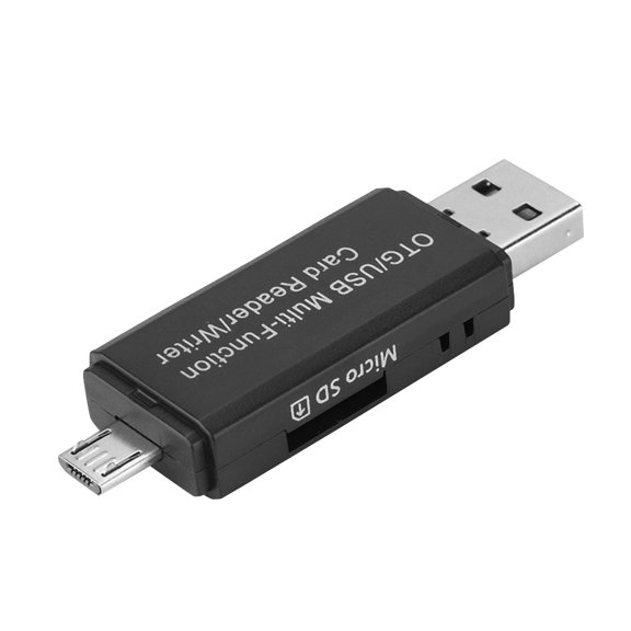 Lector de tarjetas multifunción USB OTg para tarjetas Micro SD, TF, PC y teléfonos inteligentes (negro)