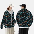 thumbnail image 4 of Balery Little Fish Skeleton Sudadera ligera de manga larga con capucha y protección solar UPF 50+ para hombre y mujer, ideal para pesca y running-Large, 4 of 7