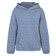 thumbnail image 5 of Women's Tunic Tops Winter Loose Fit Hooded Long-sleeved Dolman Off the Shoulder Hoody Graphic Hoodie Cotton Sweatshirt(Blue,S), 5 of 9