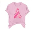 thumbnail image 2 of CLOISE Cancer Shirts for Women Short Sleeve Crewneck Tee Shirts Ribbon Oversized Breast Cancer Fight Tops Cute Comfort Tshirts Cancer Survivor Gifts Outfits Pink 2XL, 2 of 4