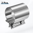 thumbnail image 3 of 2pcs Exhaust Clamp 2.6-2.9" Stainless Steel Lap Joint Band Clamp Exhaust Pipes Connection with M10 Screws for Car Muffler Elbow Pipes, 3 of 7