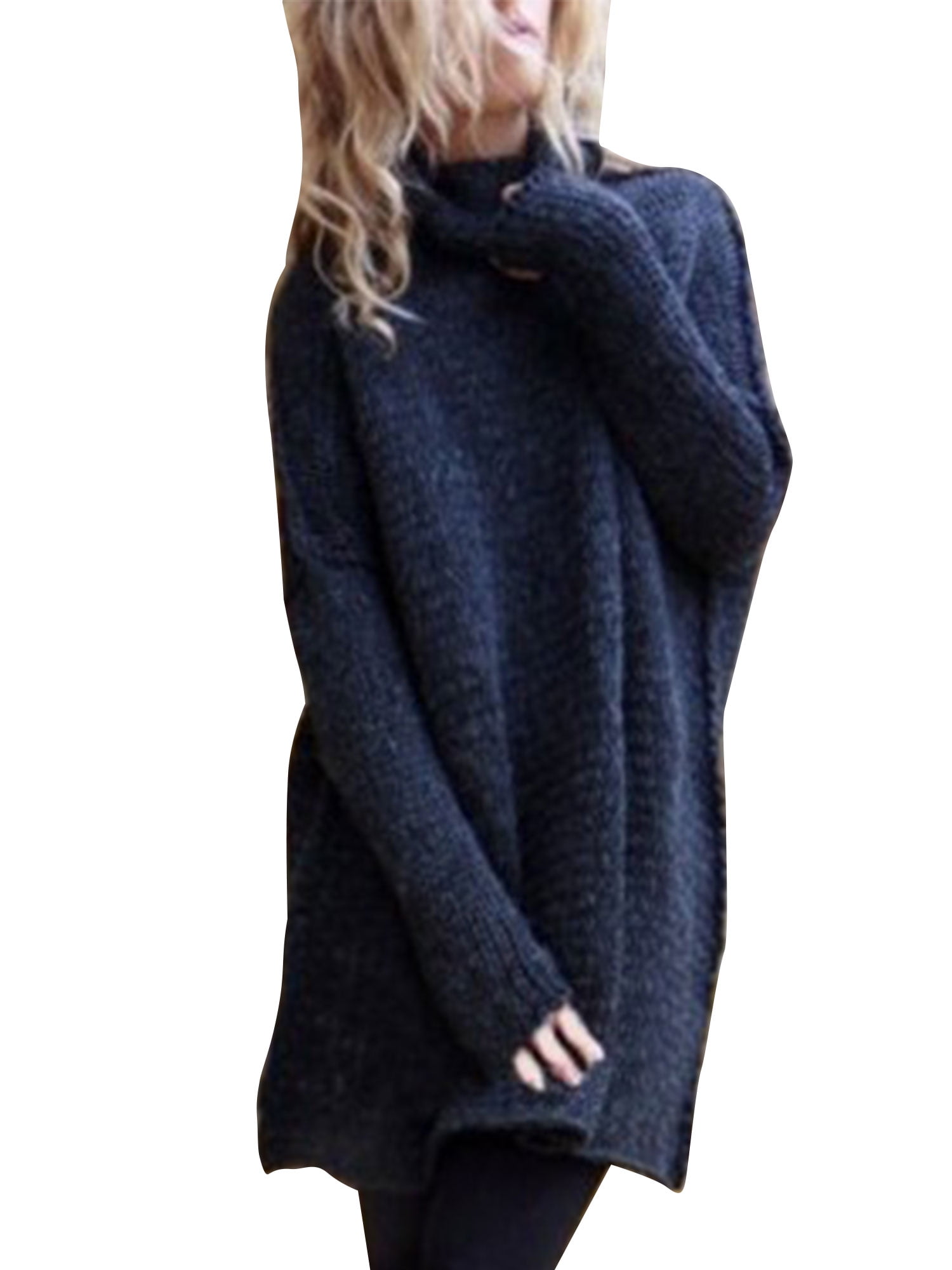 Sexy Dance - Women Oversized Chunky Knit Turtleneck Sweater Knitted Baggy Jumper Winter Pullover 
