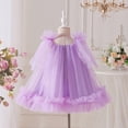thumbnail image 6 of Girls Sleeveless Party Dress Elegant Gown for Birthday Banquet Piano Recital Solid Square Collar Knee Length Purple 18 Months-24 Months, 6 of 6