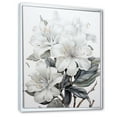 thumbnail image 2 of Designart "Monochrome Floral Zen I" Rhododendron Floater Framed Canvas Prints, 2 of 5