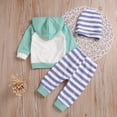 thumbnail image 4 of Gyratedream Newborn Babe Hoodie Pants 3PCS Stripe Long Sleeve Outfits for Baby Boy Girl, 4 of 9