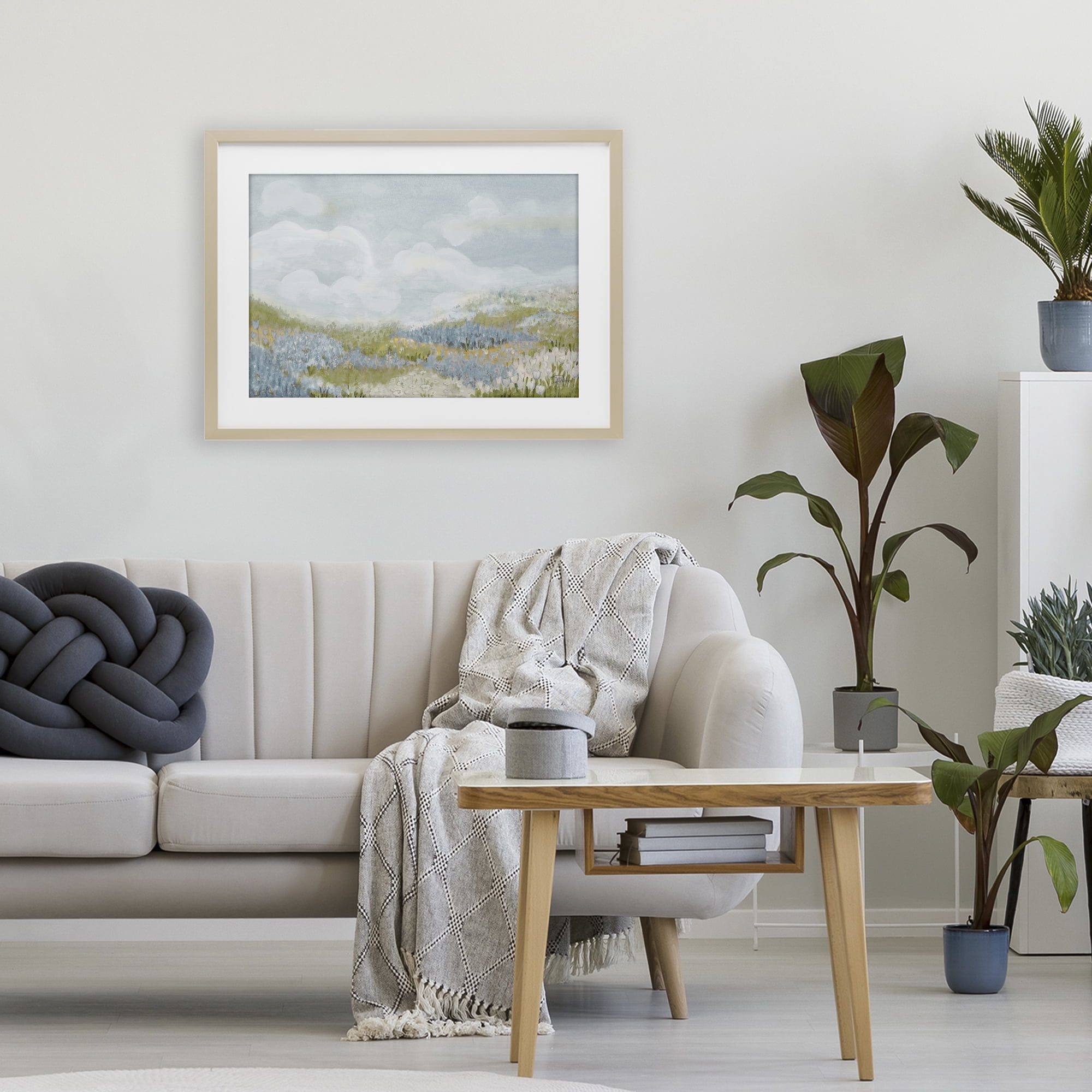 Stupell Industries Blue Floral Meadow Birch Framed Print Under Glass, design by Patricia Pinto
