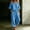 Blue Jumpsuits for Women, variant on Womens Off Shoulder 3/4 Sleeve Drawstring Waist Jogger Jumpsuit with Side Pockets for Vacation Khaki S
