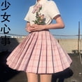thumbnail image 1 of Falda plisada, minifaldas negras para mujer, falda micro a cuadros de verano e invierno, falda rosa blanca de cintura alta, falda gótica Kawaii Harajuku Y2k Tan Jianjun unisex, 1 of 2