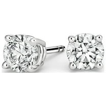 14k White Gold 1/2 Ct Solitaire Created White Diamond Stud Earrings Jewelry for Women and Men Plated by Paris Jewelry