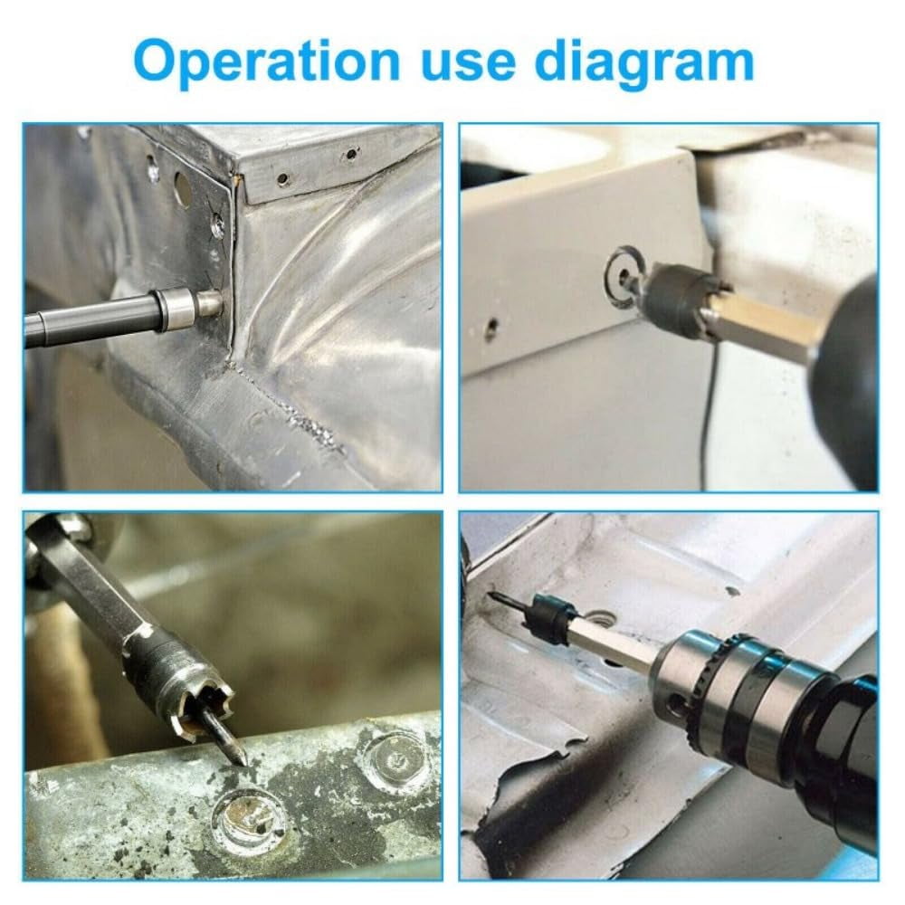 10pcs 3/8" Spot Weld Drill Bits High Efficiency Double-sided Blades Spot Welder Cutter Set For Power Drill Spot Welding