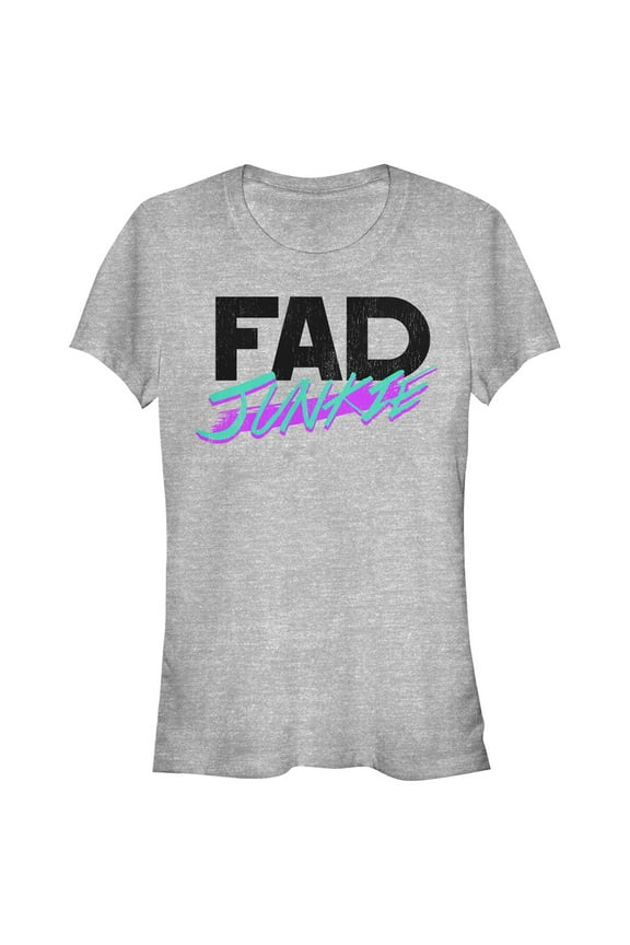 Junior's CHIN UP Fad Junkie Graphic Tee Athletic Heather Medium