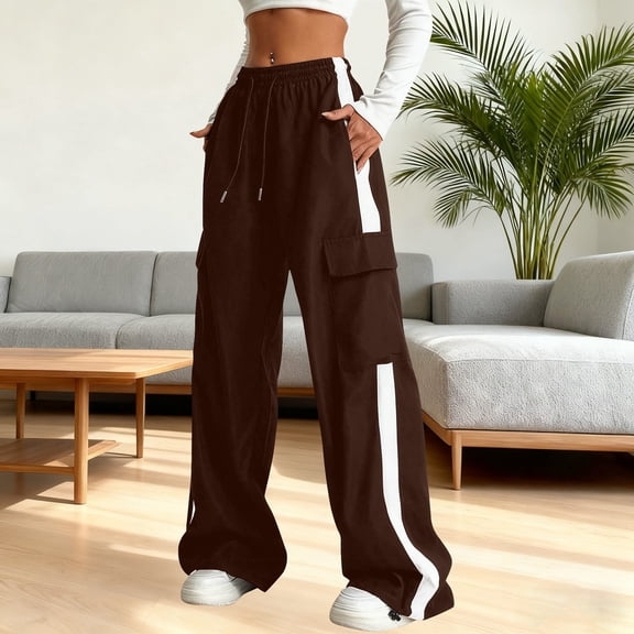 Boys Girls Cargo Pants Brown Sweatpants Women Stretchy Relaxed Boys Sports Pants Clothes for Girls Ages 9-10 Years