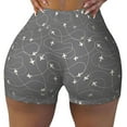 thumbnail image 2 of Lsque Airplane Routes Around The World Pattern High Waisted Biker Shorts for Women-Tummy Control Fitness Athletic Workout Running Yoga Gym Shorts,Moisture-Wicking-, 2 of 9