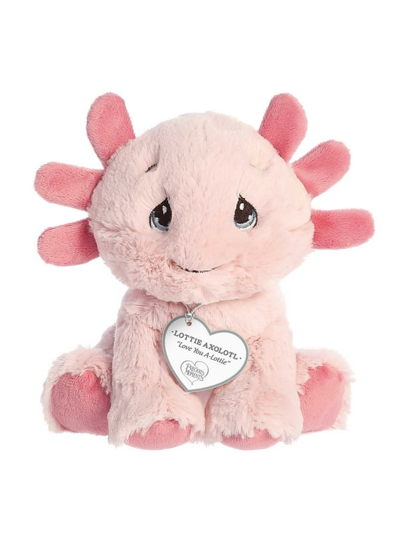 Aurora - Small Pink Precious Moments - 8.5" Lottie Axolotl - Inspirational Stuffed Animal