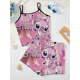 thumbnail image 3 of Traje de pijama de Disney para mujer, conjunto de falda corta, vestido, camiseta, Top con ribete de lechuga, Minnie Mouse, Mickey piezas, elegante, 3 of 5