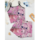 thumbnail image 3 of Traje de pijama de Disney para mujer, conjunto de falda corta, vestido, camiseta, Top con ribete de lechuga, Minnie Mouse, Mickey piezas, elegante, 3 of 5