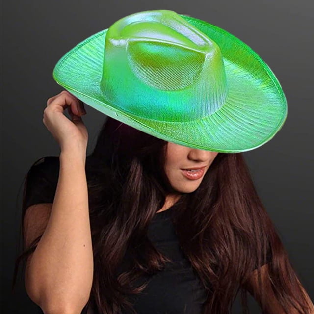 Sombrero grande fluorescente de estilo compuesto colorido para fiesta, sombrero de vaquero colorido para festival, sombrero de vaquero