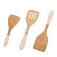 thumbnail image 4 of Juego de espátula de madera de 3 uds., juego de utensilios de cocina ligeros resistentes al calor para el hogar, cocina blanca, 4 of 8