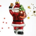 thumbnail image 3 of Festive Delivery Santa Claus Coming to Town Glass Christmas Ornament, 3 of 5