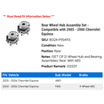 thumbnail image 2 of Rear Wheel Hub Assembly Set - Compatible with 2005 - 2006 Chevy Equinox, 2 of 2