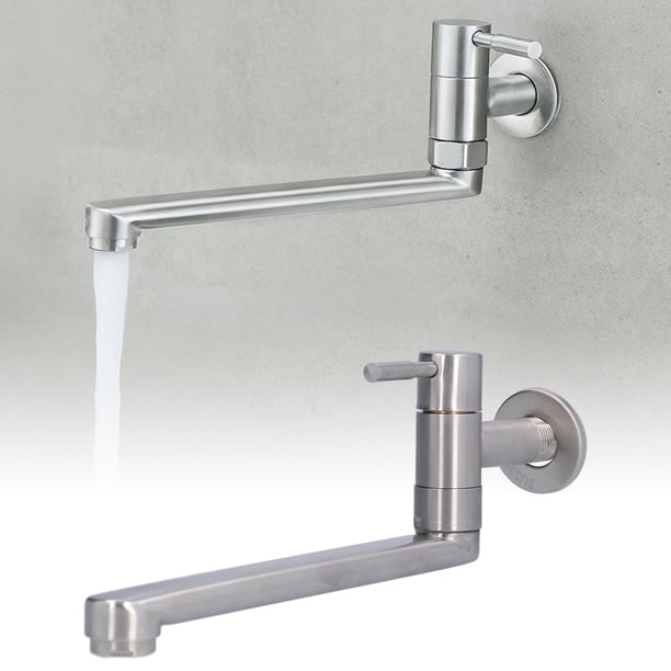 Grifo Para Fregadero, Grifo De Agua De Acero Inoxidable Frío Individual Moderno Para Lavabo Para Balcón Para Cocina